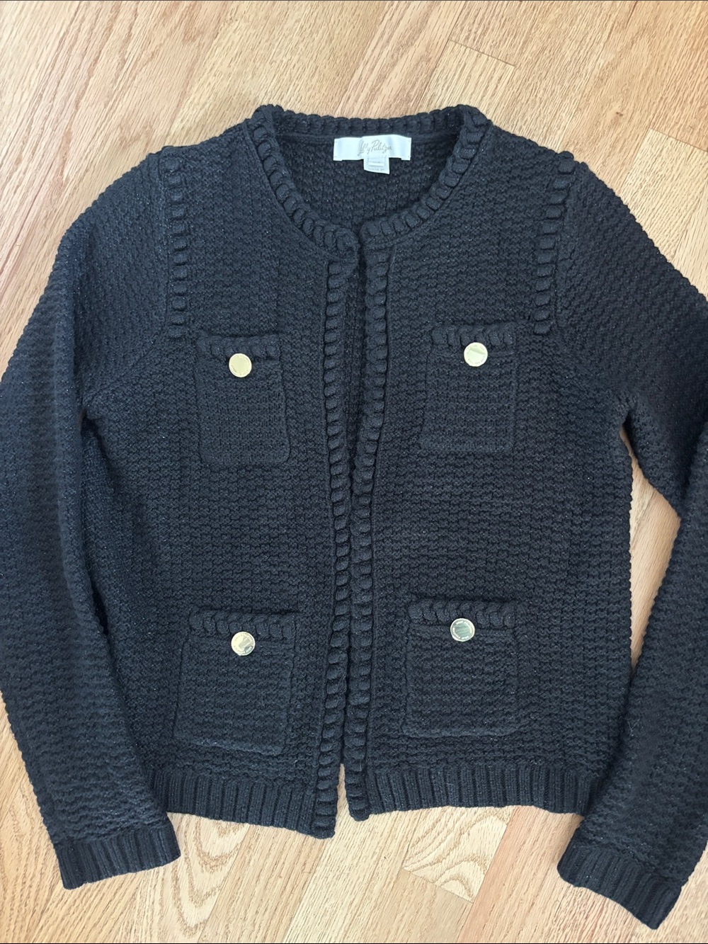 Lilly Pulitzer Kenton Cardigan XS Black - Picture 3 of 6